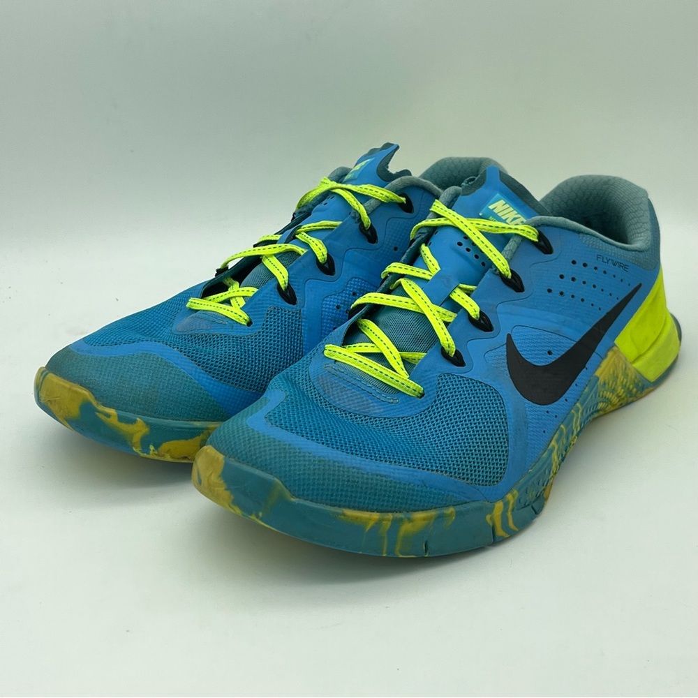 Nike Womens Metcon 2 Amp 843972-400 Lace Up Blue Volt Training Shoes Size 9